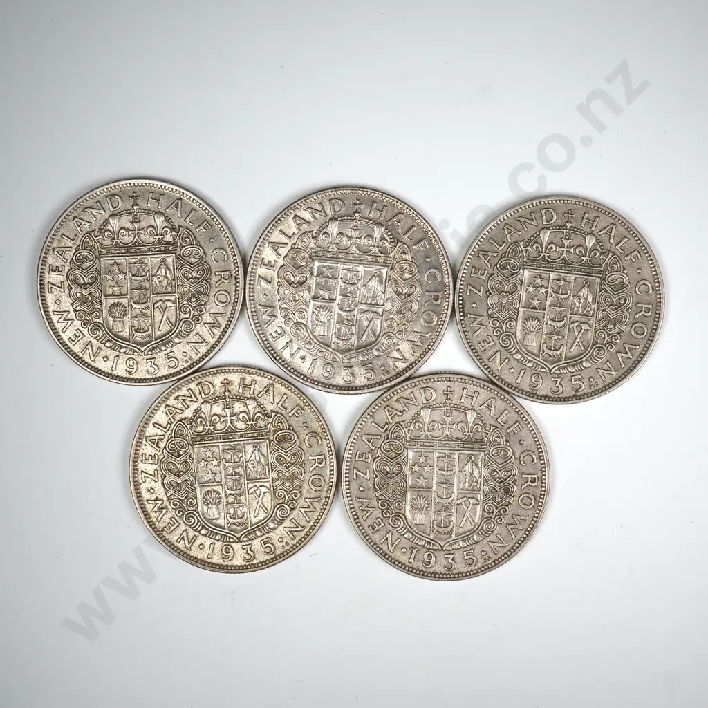 5 X 1934 HALFCROWNS, V.F. OR BETTER, MINIMUM C.C.V. $175 Image 1++