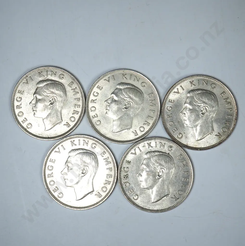 5 X 1941 HALFCROWNS, E.F. OR BETTER, MINIMUM C.C.V. $400 Image 1++