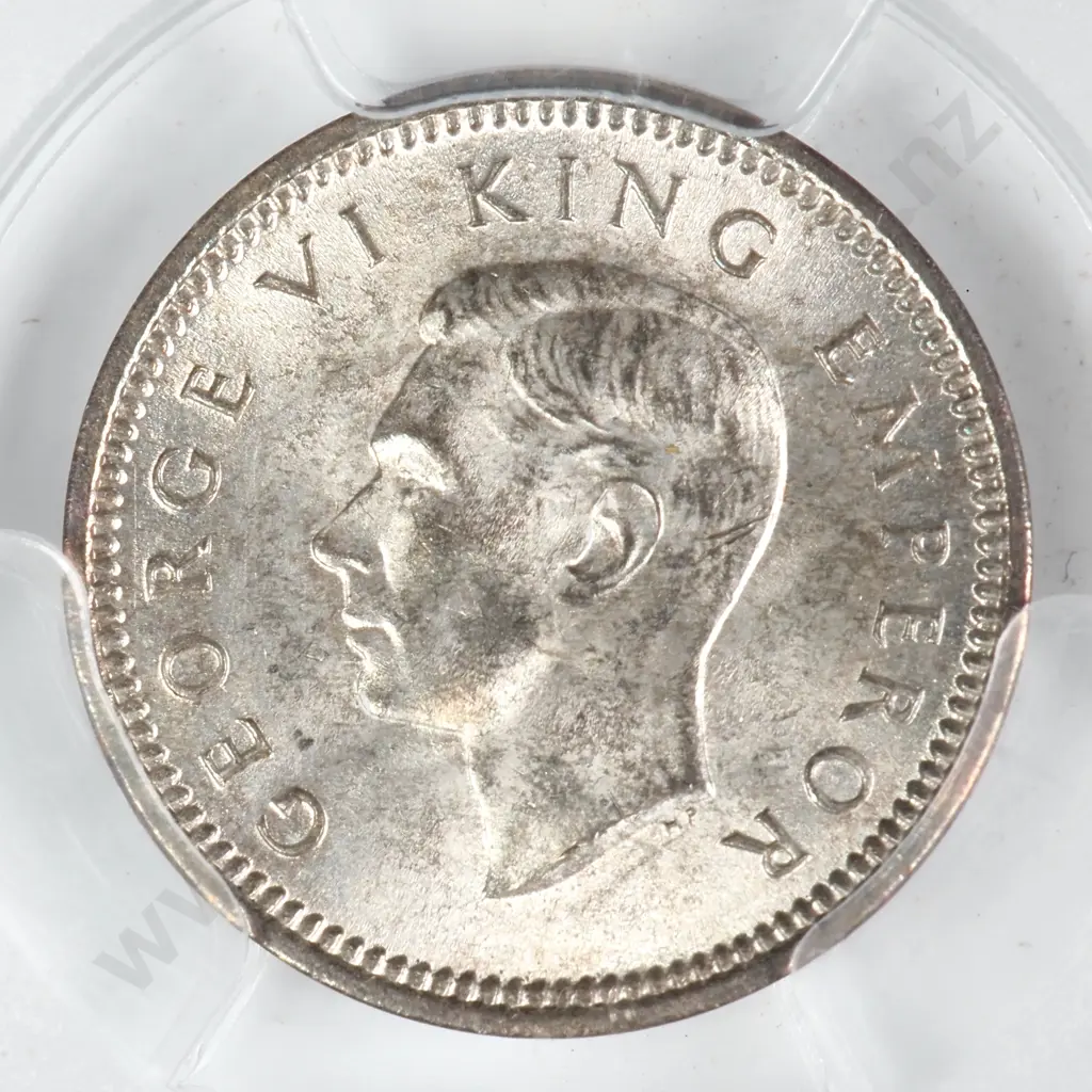 1942 'ONE DOT' THREEPENCE, MS63, MINIMUM C.V. $1500 Image 1++
