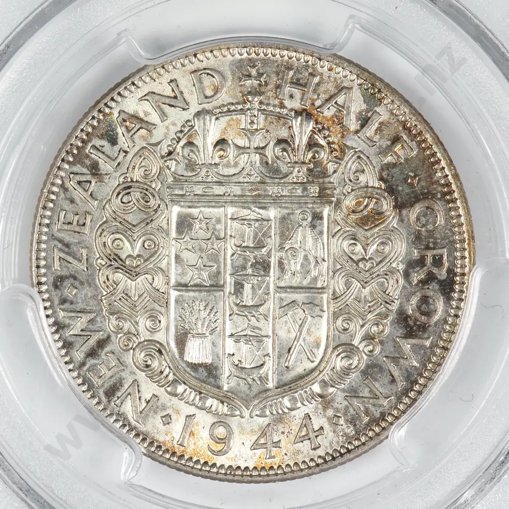 1944 HALFCROWN, AU58, MINIMUM C.V. $750 Image 1++