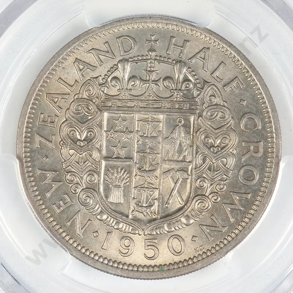 1950 TYPE 2 HALFCROWN, MS62, MINIMUM C.V. $80 Image 1++