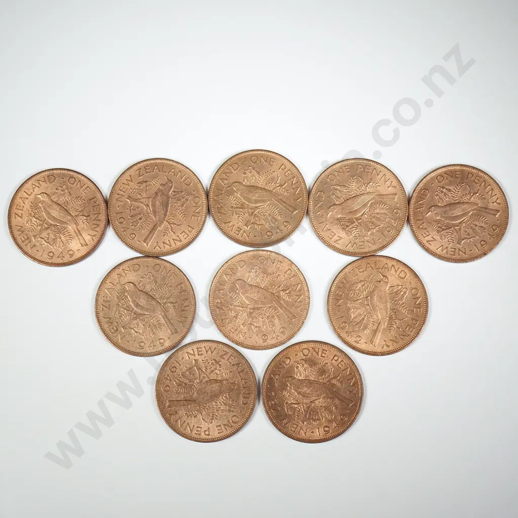 10 X 1949 HALFPENNIES, A.UNC - UNC, C.C.V $350 Image 1++