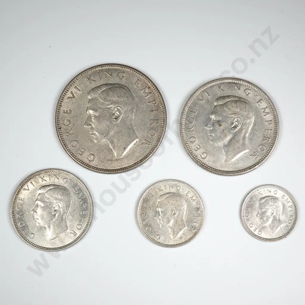 1937 FIVE COIN DATE SET, E.F OR BETTER, MINIMUM C.C.V $360 Image 1++