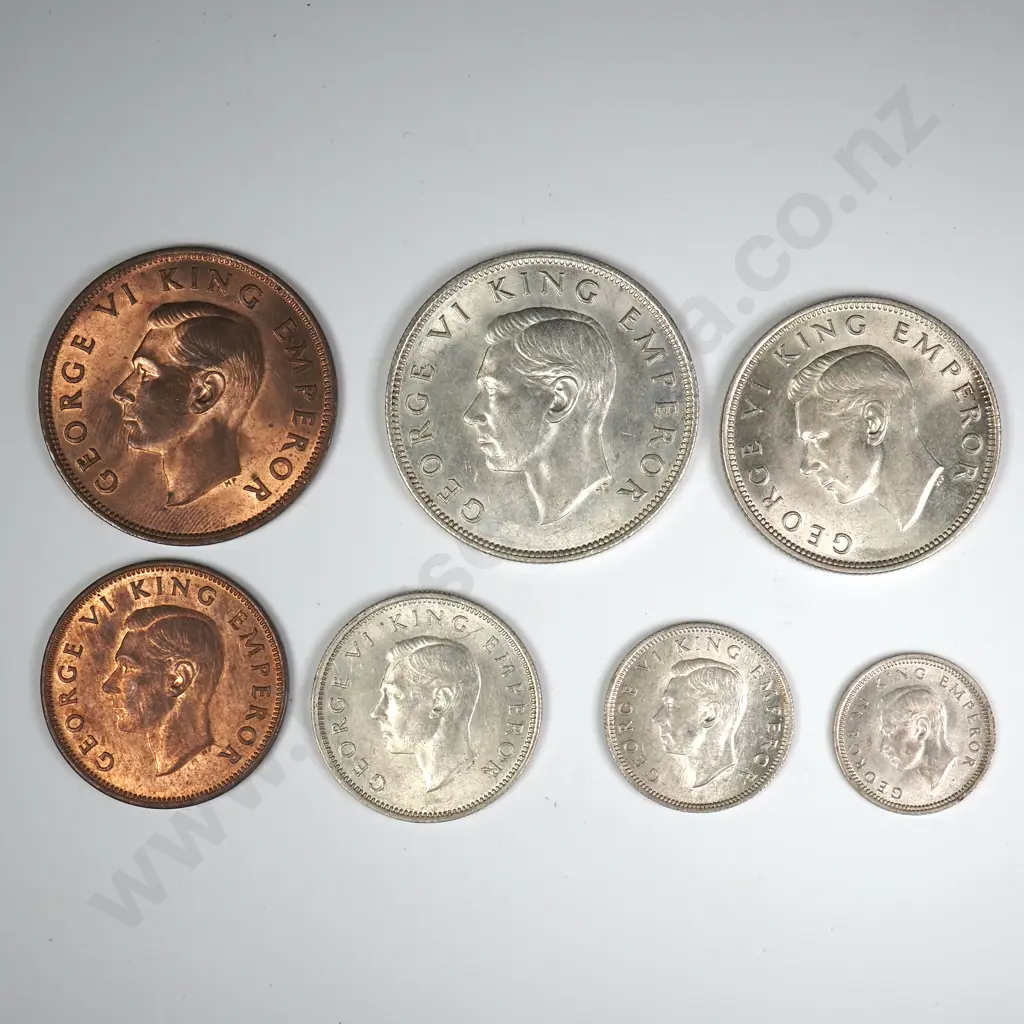 1942 SEVEN COIN DATE SET, E.F OR BETTER, MINIMUM C.C.V $795 Image 1++