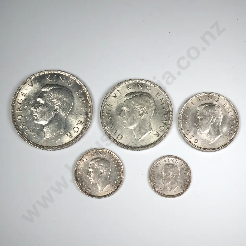 1943 FIVE COIN DATE SET, E.F OR BETTER, MINIMUM C.C.V $310 Image 1++