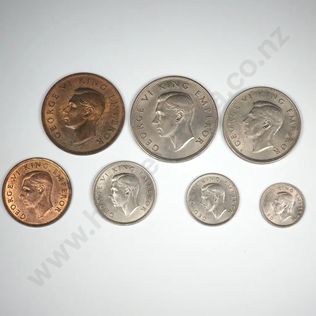 1947 SEVEN COIN DATE SET, E.F OR BETTER, MINIMUM C.C.V $355 Image 1++