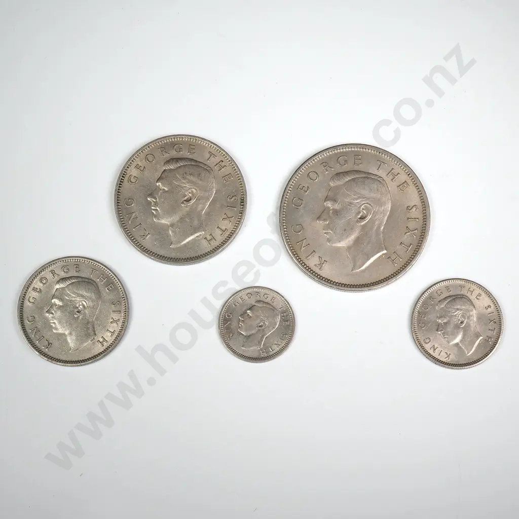1948 FIVE COIN DATE SET, E.F OR BETTER, MINIMUM C.C.V $340 Image 1++