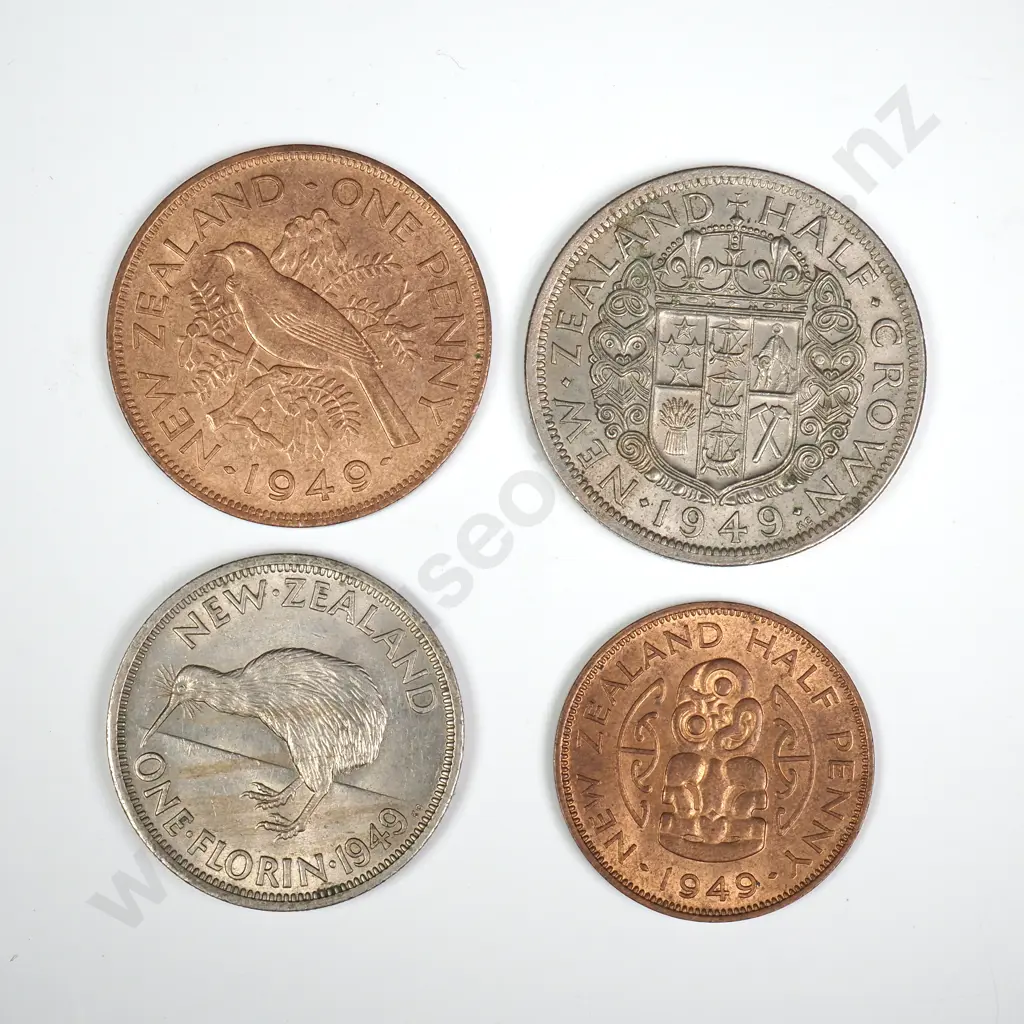 1949 FOUR COIN DATE SET, E.F OR BETTER, MINIMUM C.C.V $200 Image 1++