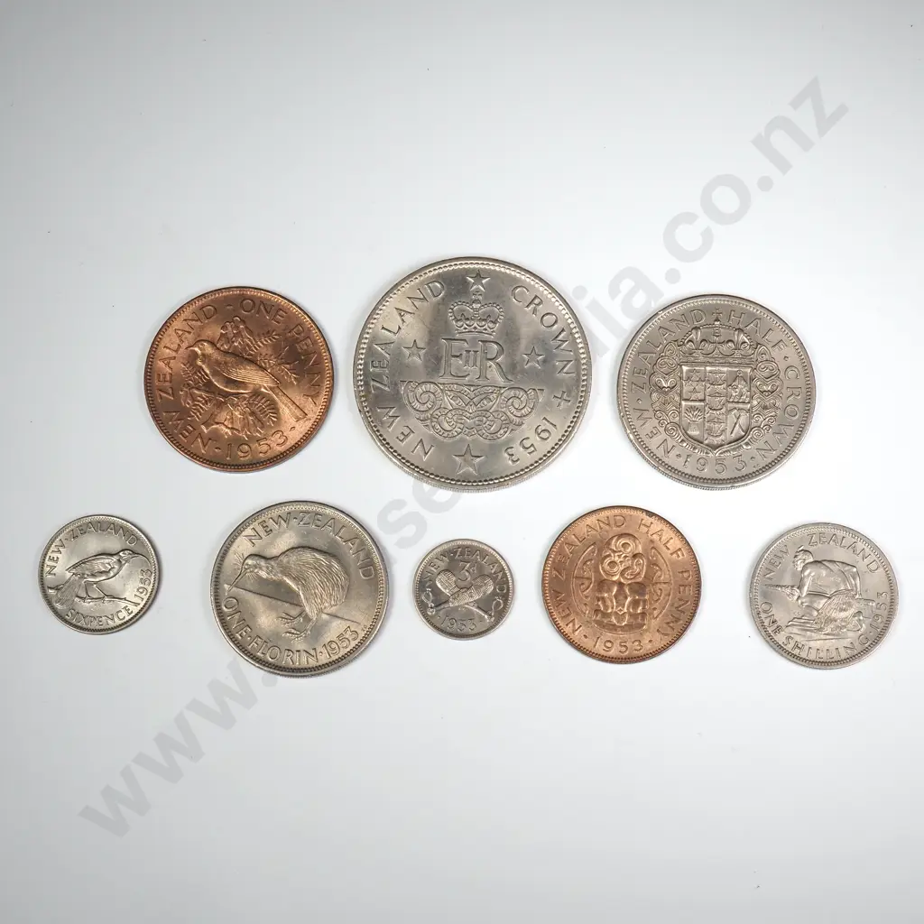1953 EIGHT COIN DATE SET, E.F OR BETTER, MINIMUM C.C.V $145 Image 1++
