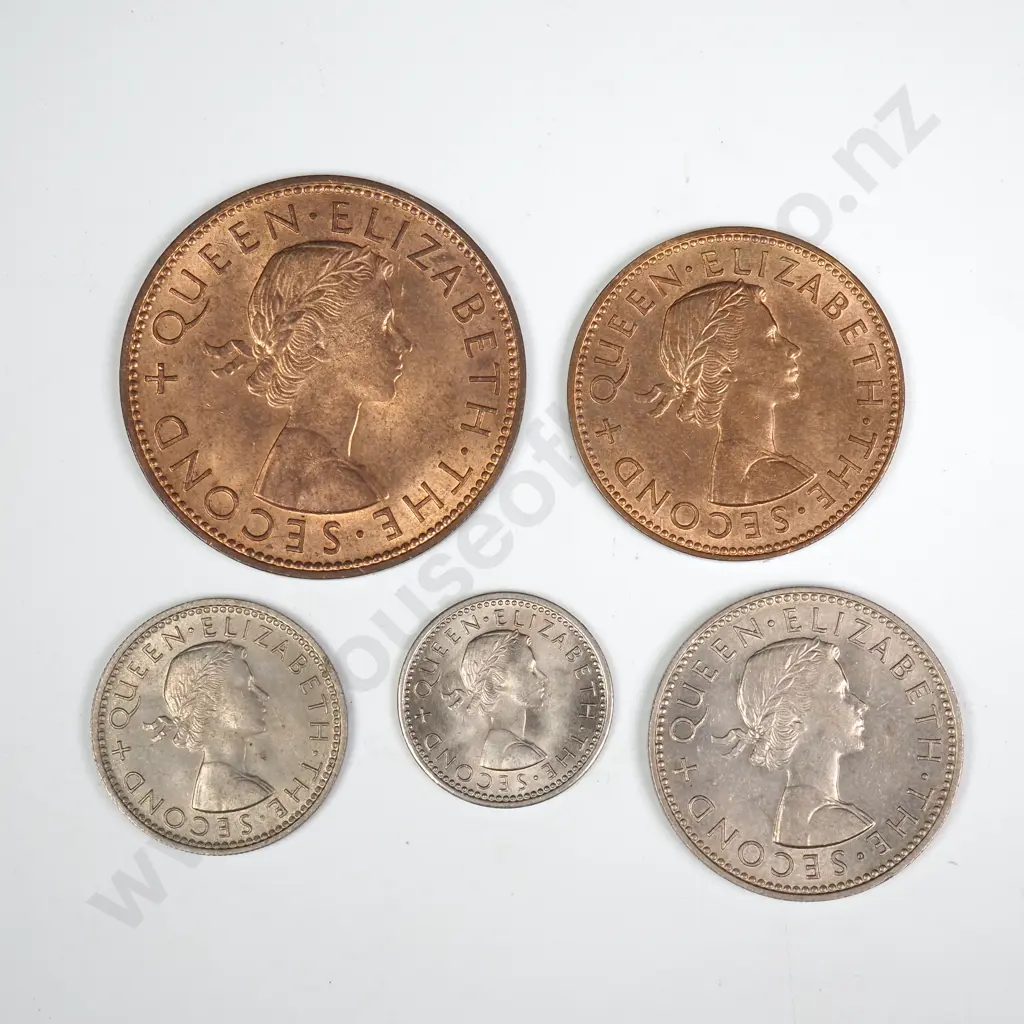 1958 FIVE COIN DATE SET, E.F OR BETTER Image 1++
