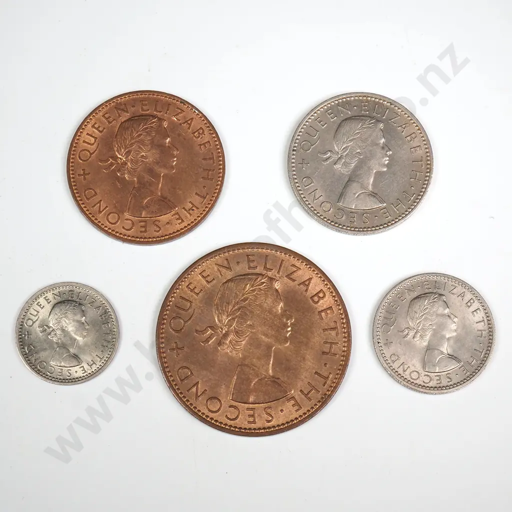 1959 FIVE COIN DATE SET, E.F OR BETTER Image 1++