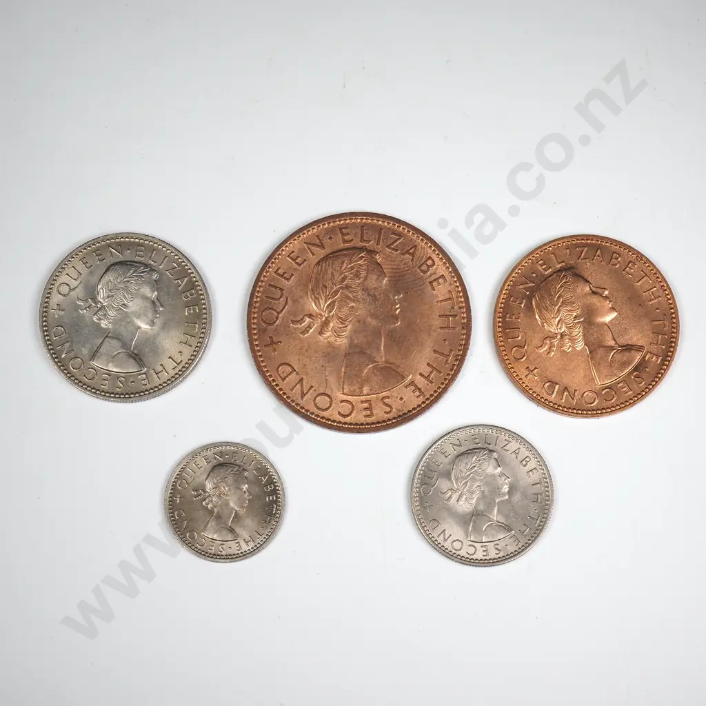 1960 FIVE COIN DATE SET, E.F OR BETTER Image 1++