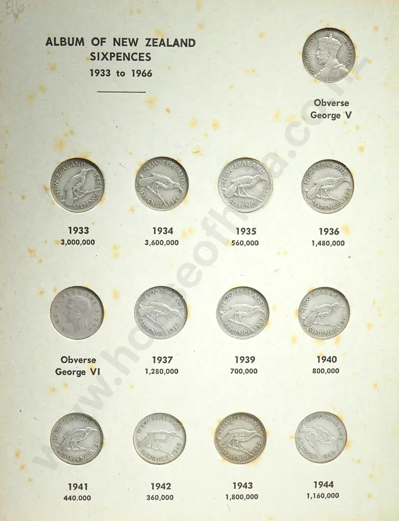 SIXPENCE SET COMPLETE FROM 1933 TO 1965, COINS GENERALLY IN AVERAGE CIRCULATED CONDITION HOUSED IN A NICE CONDITION JOHN BERTRAND FOLDER Image 1++