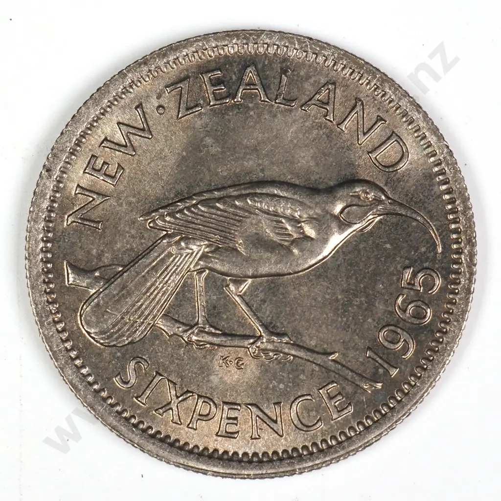 1965 TYPE 1 'BROKEN WING' SIXPENCE, B.UNC, MINIMUM C.V $100 Image 1++