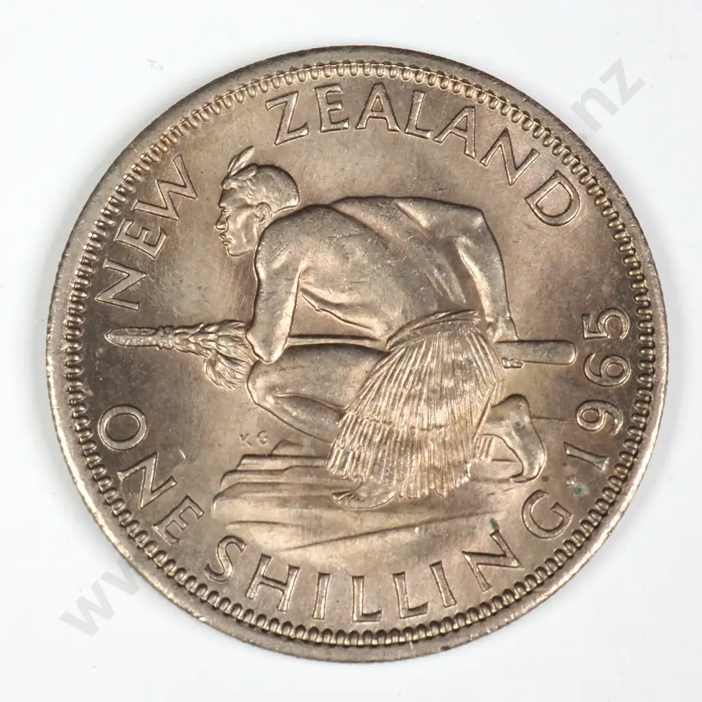 1965 'BROKEN BACK' SHILLING, A.UNC, C.V $150 Image 1++