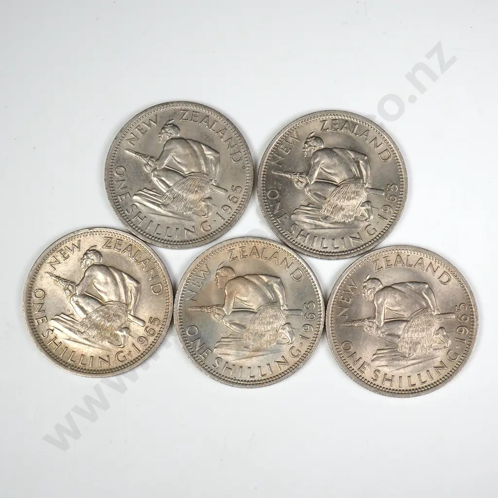 5 X 1965 'BROKEN BACK' SHILLINGS, E.F, C.C.V $500 Image 1++