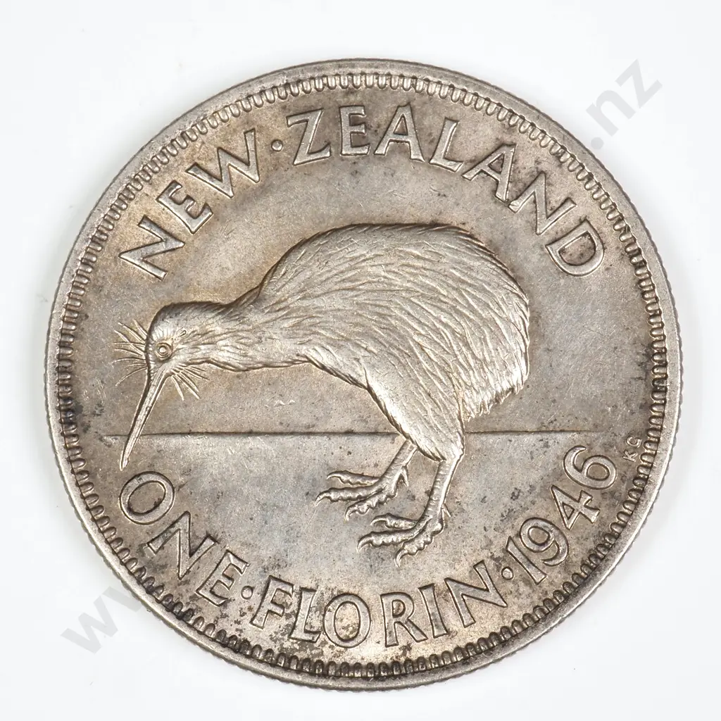 1946 'FLATBACK' FLORIN, E.F, C.V $400 Image 1++
