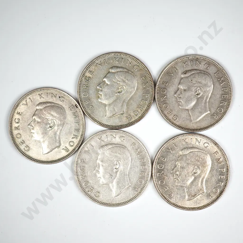 5 X 1946 'FLATBACK' FLORINS, V.F, C.C.V $375 Image 1++