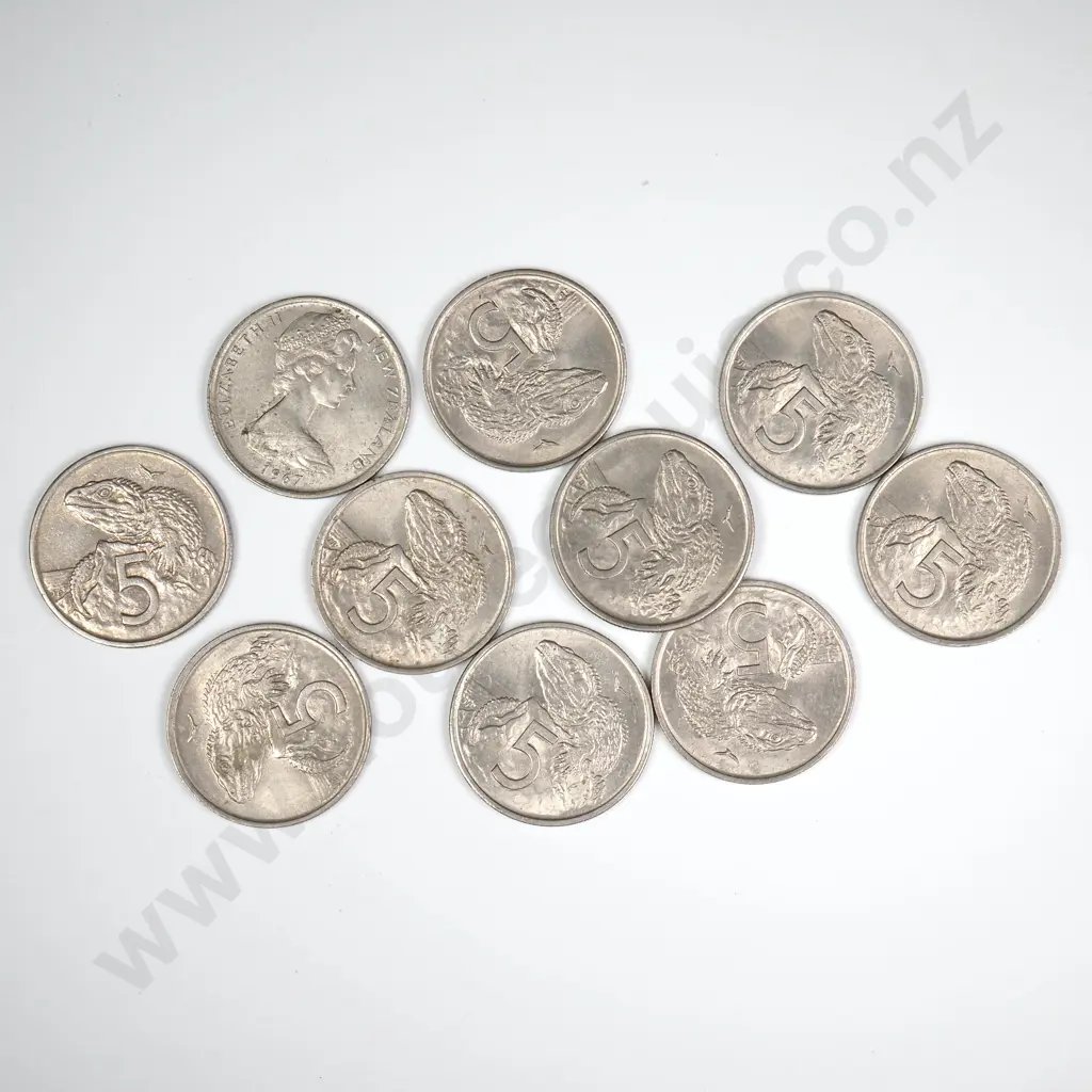 10 X 1967 'NO SEA' 5 CENTS, AVERAGE, C.C.V $200 Image 1++