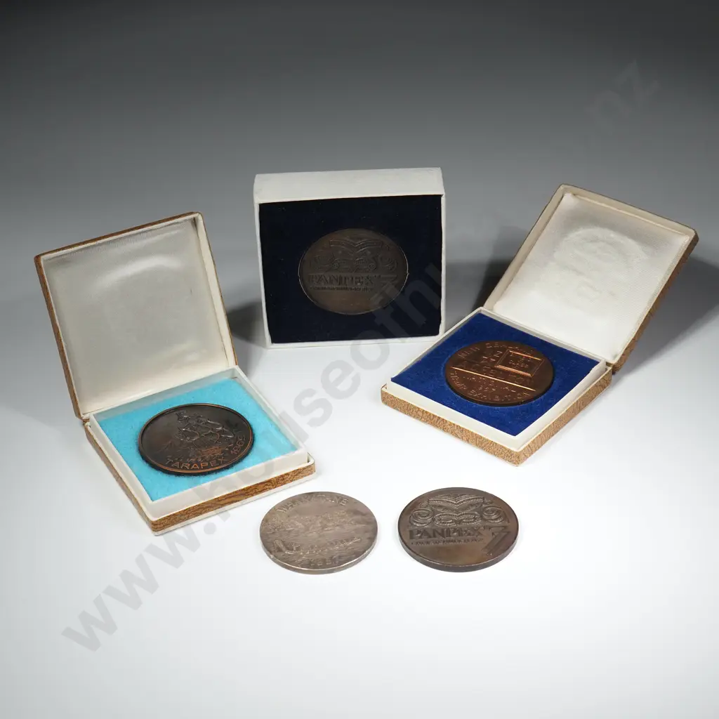5 X STAMP EXHIBITION PRIZE MEDALS 1967 - 1977 Image 1++