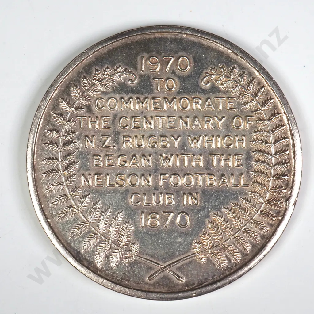 RUGBY CENTENARY SILVER MEDAL 1970, 28 GRAMS Image 1++