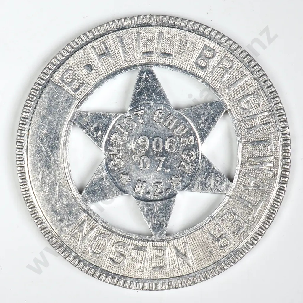 1906-07 CHRISTCHURCH EXHIBITION ALUMINIUM MEDALET Image 1++
