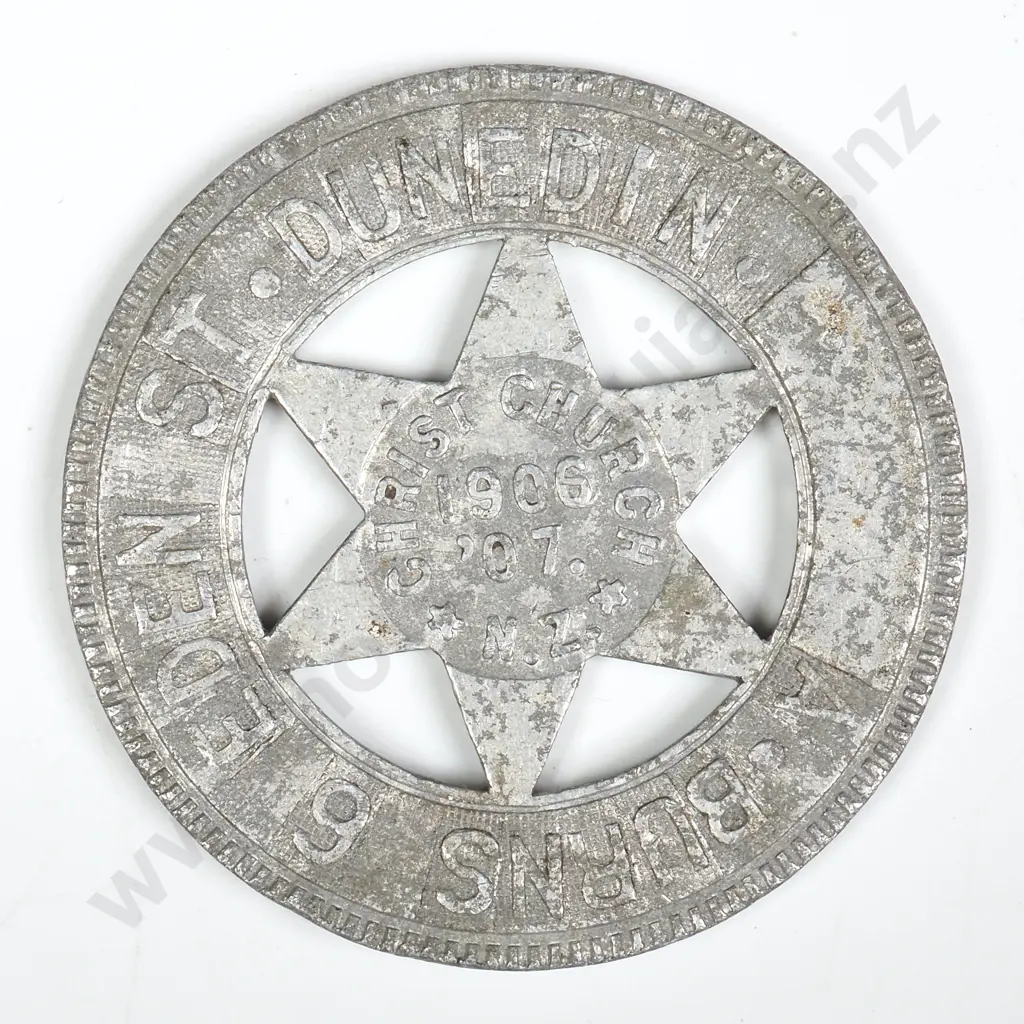 1906-07 CHRISTCHURCH EXHIBITION ALUMINIUM MEDALET Image 1++