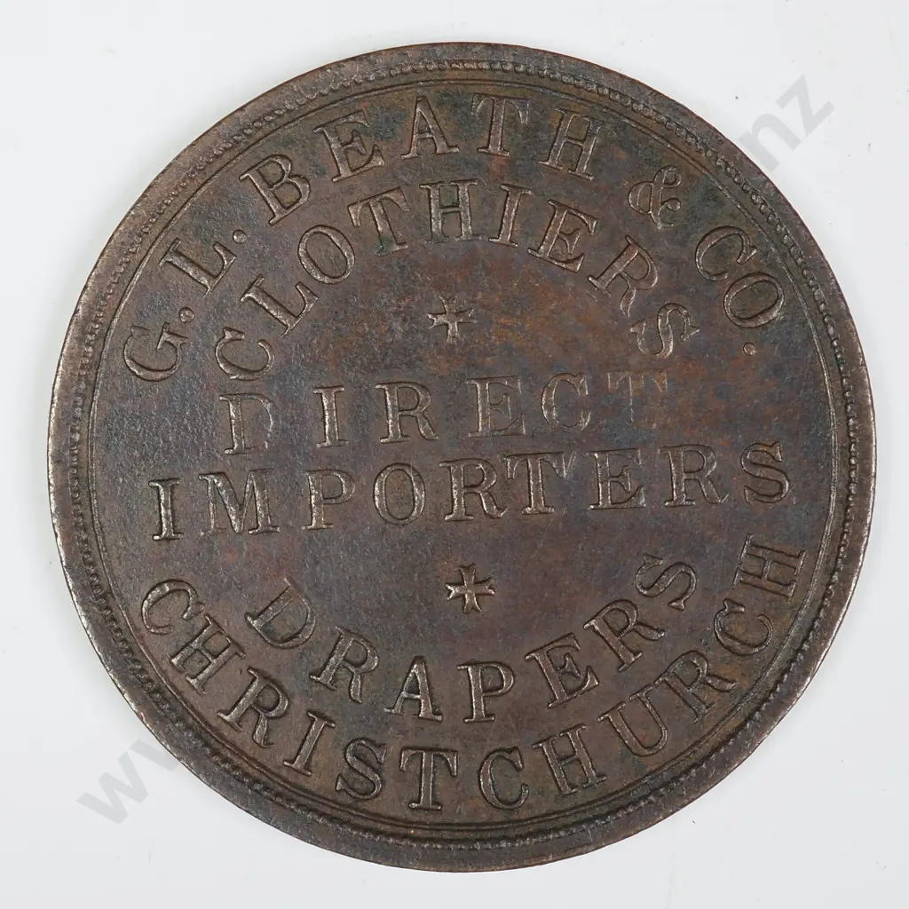G. L. BEATH, CHRISTCHURCH ONE PENNY, LAMPARD 306C Image 1++