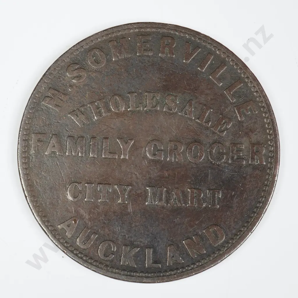 M. SOMERVILLE, AUCKLAND ONE PENNY, LAMPARD 342A Image 1++