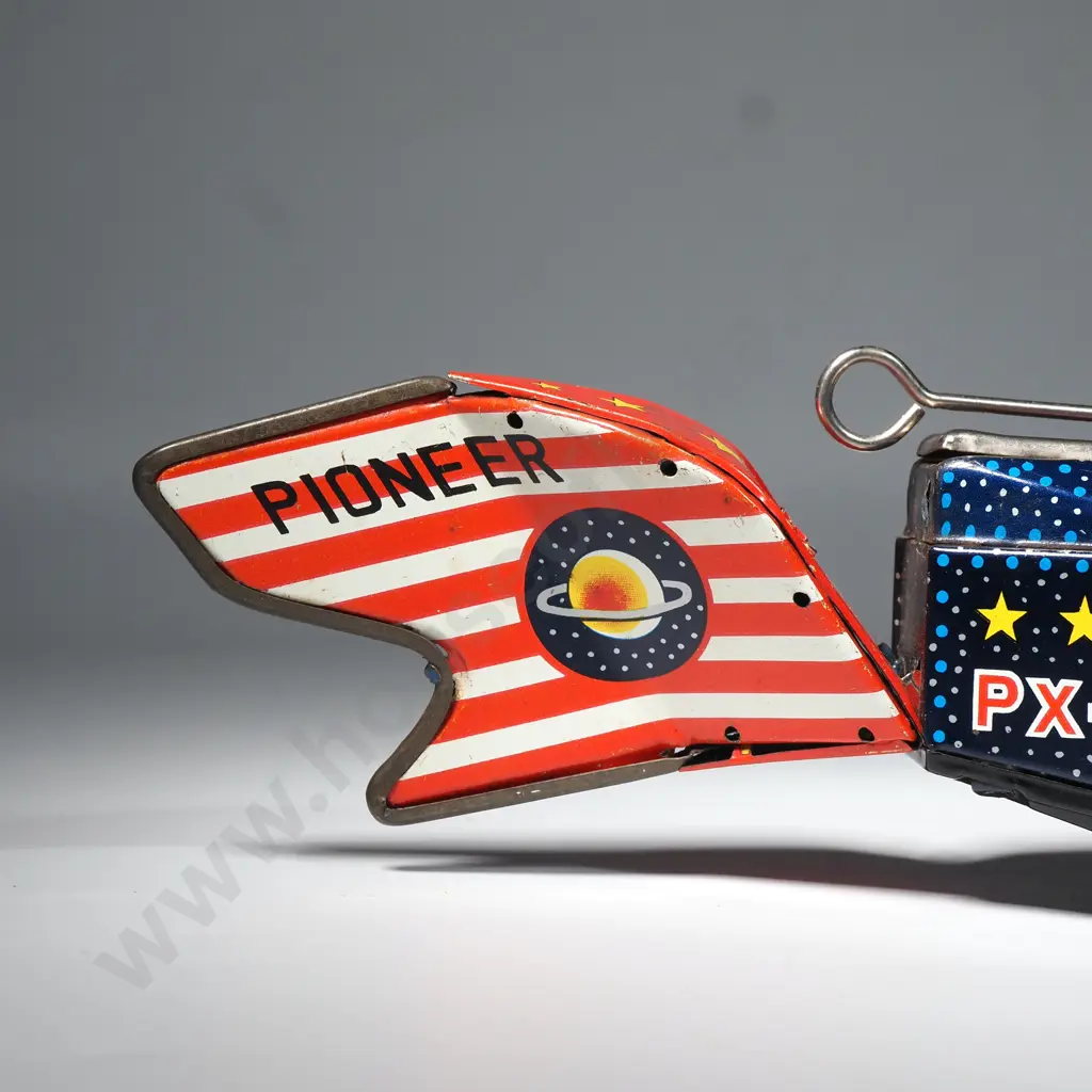 Vintage  Japanese Yoshiya (KO) "Space Whale Ship" Tin Wind Up Toy, Also Known As The Pioneer PX-3. Image 1++