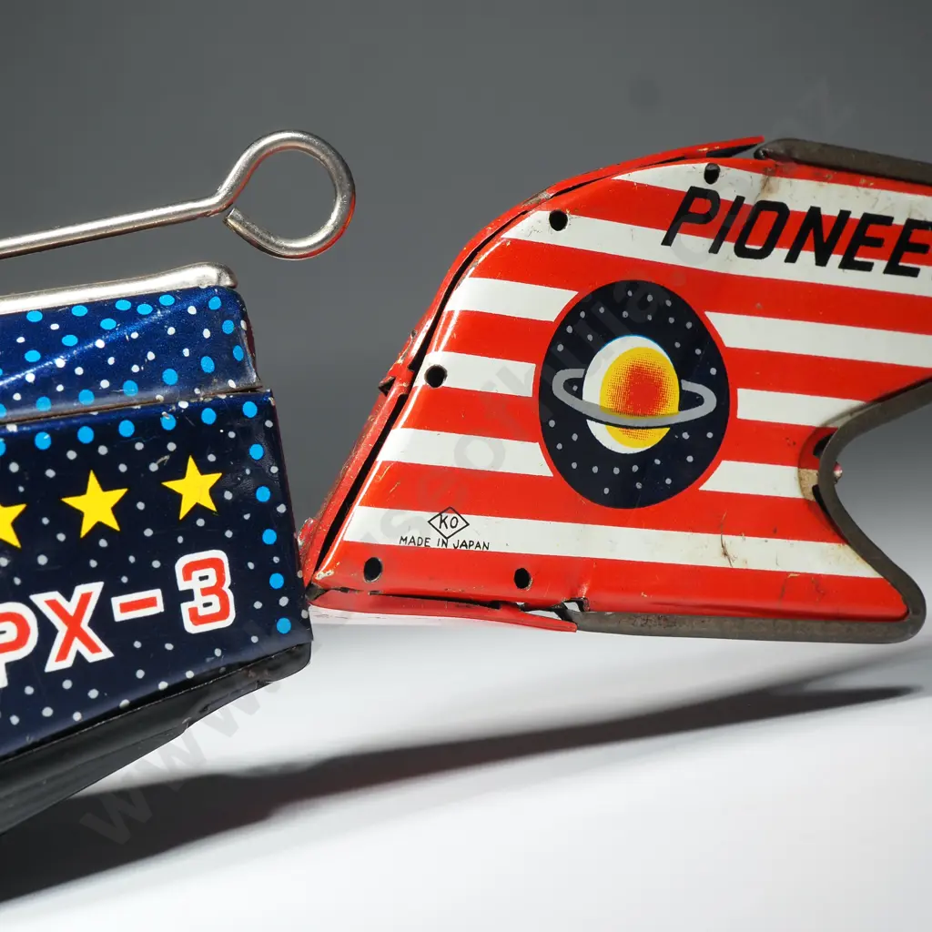 Vintage  Japanese Yoshiya (KO) "Space Whale Ship" Tin Wind Up Toy, Also Known As The Pioneer PX-3. Image 1++