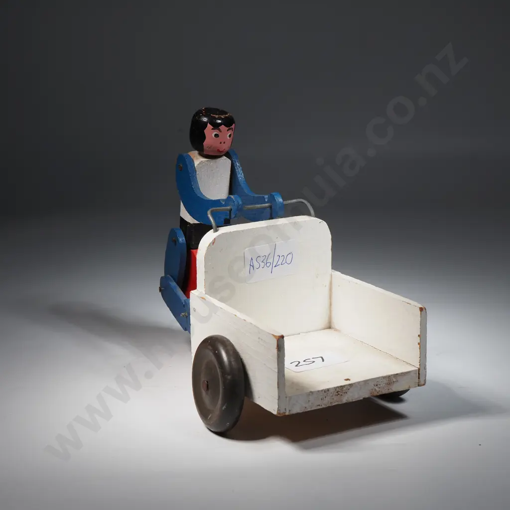 Vintage Wooden Toy w Articulated Character Image 1++