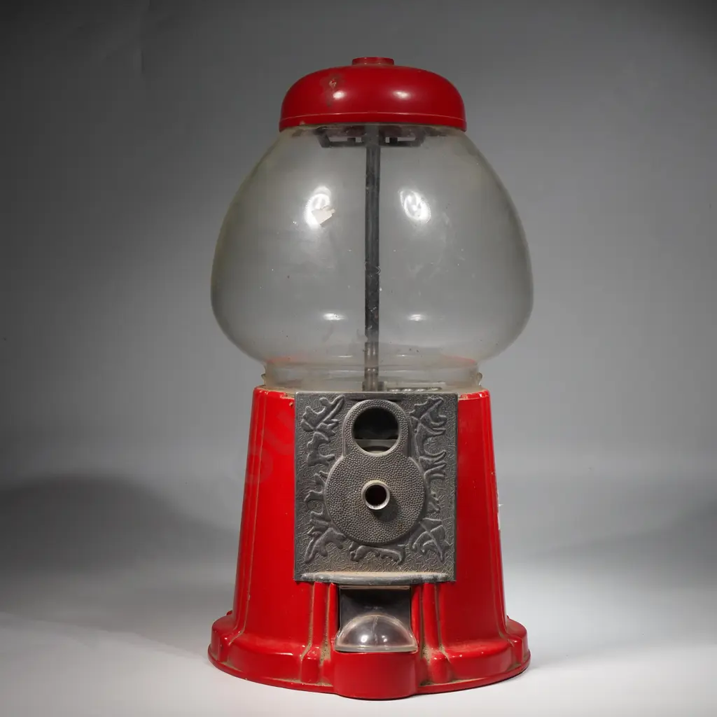 Carousel Gum Ball Machine - Glass and Metal A/F Image 1++