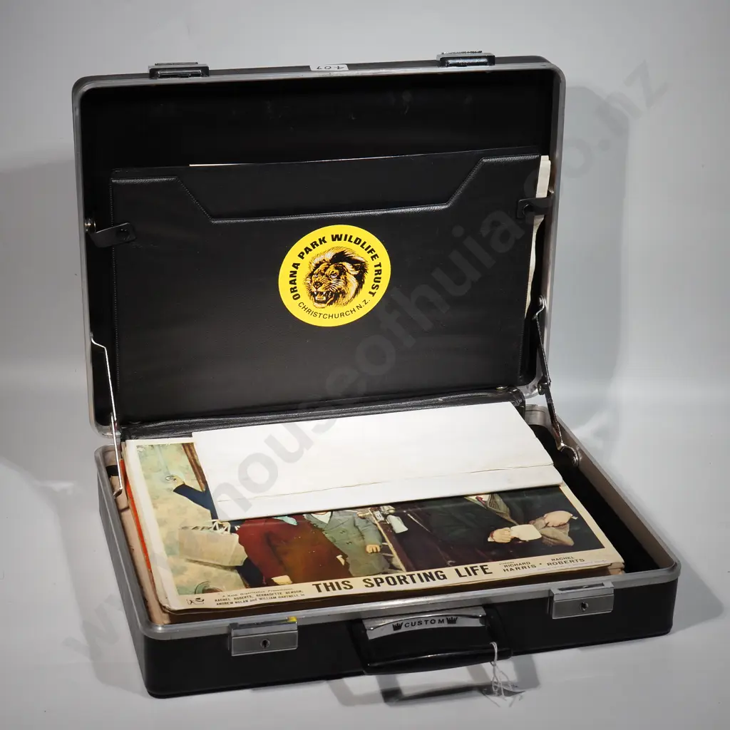 Suitcase Containing A Collection Of Movie Posters Including This Sporting LIfe, Lancelot & Guinevere, The Informers Image 1++