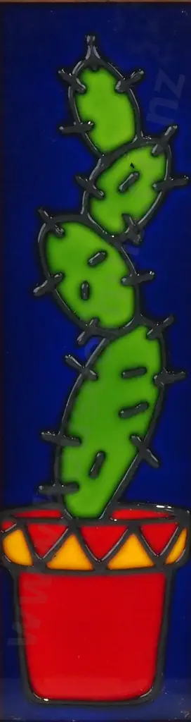 Artist Unknown - Cactus, Stained Glass Image 1++