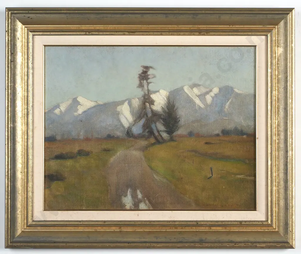 Rata Lovell Smith - Country Scene Landscape, Oil on Board Image 1++