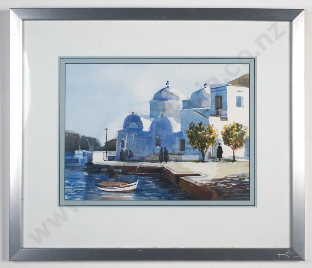 Clark Esplin - Santorini, Greece, Watercolour Image 1++