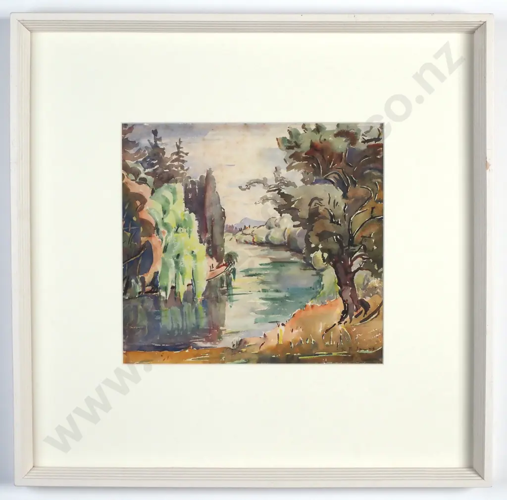 Eana B. Jeans - River Landscape, Watercolour  Image 1++