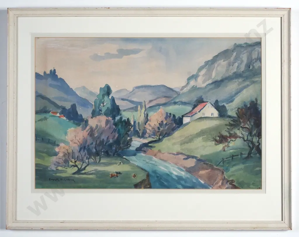 Gweneth Richardson - Countryside Landscape, Watercolour (c. 1920s) Image 1++