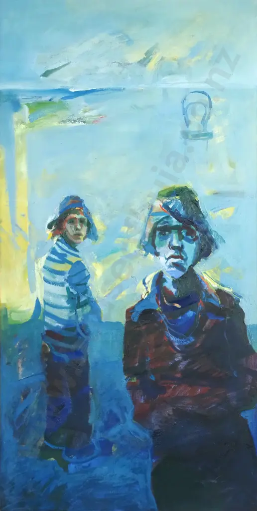 Attr. Grant Banbury - "Figures II", Oil on Canvas (c. 1978) Image 1++