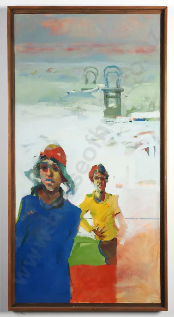 Attr. Grant Banbury - 'Figures I', Oil on Canvas (c. 1978) Image 1++