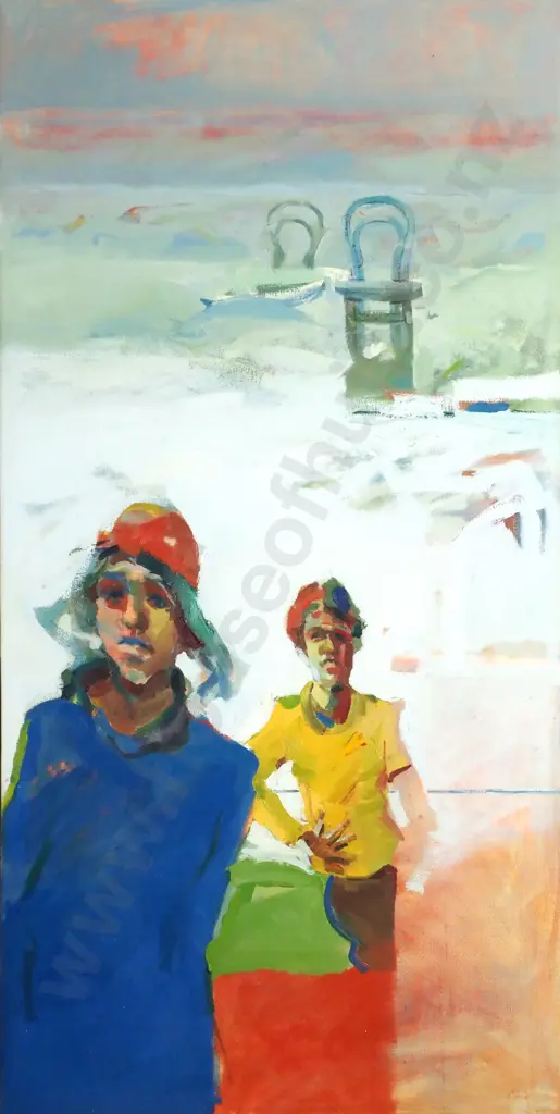 Attr. Grant Banbury - 'Figures I', Oil on Canvas (c. 1978) Image 1++