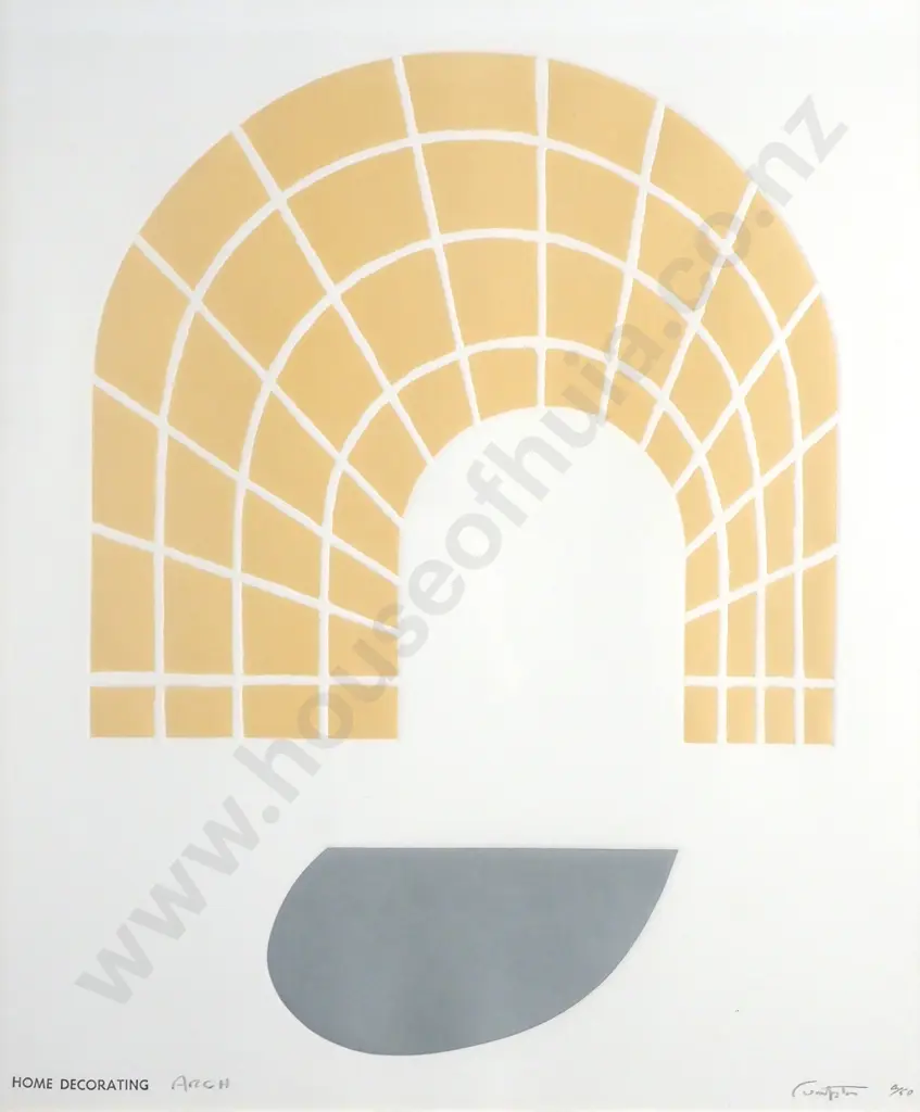 Rodney Fumpston - Home Decorating: Arch, intaglio etching LE 4/50 (c. 1984) Image 1++