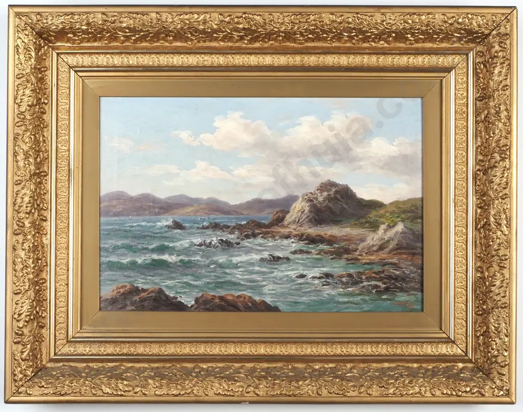 W G Baker - Rough Seas, Porirua Heads Image 1++