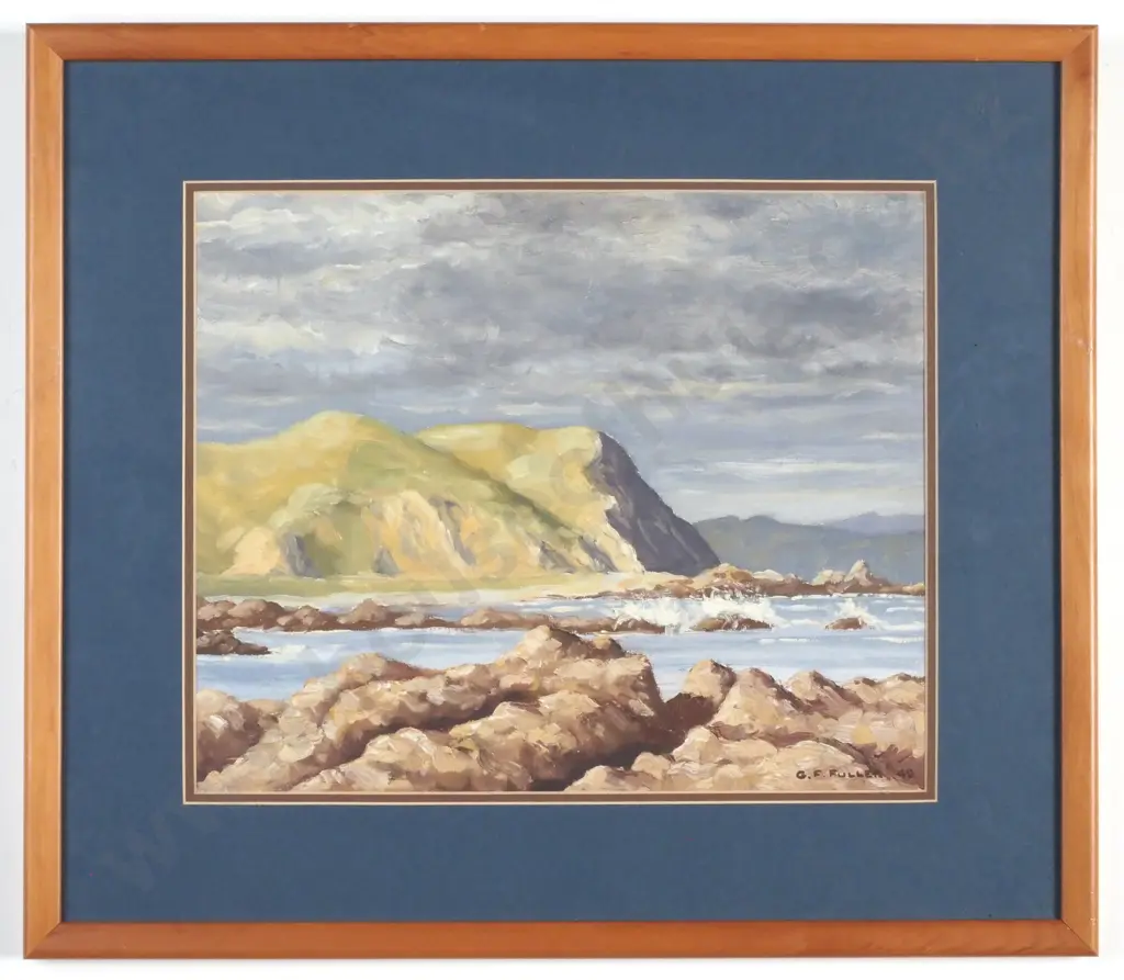 Geoffrey F. Fuller - 'Rocky Coastal Landscape', Oil on Board, 1940 Image 1++