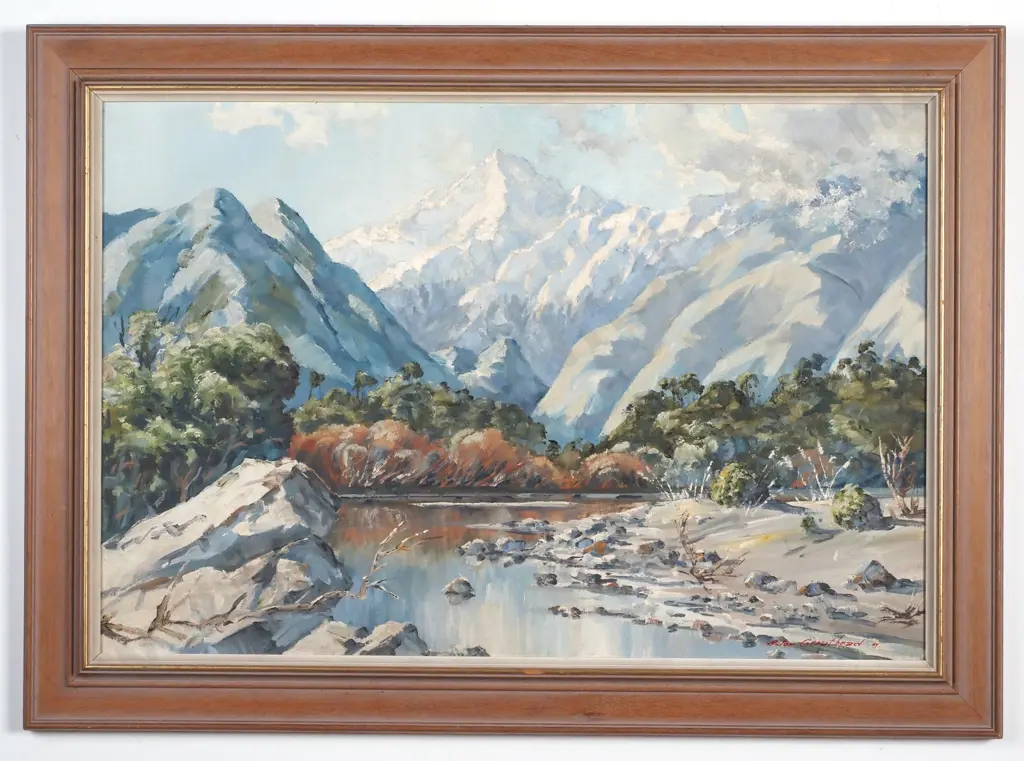 Aston Greathead - 'Southern Alps Landscape', Oil on Board (1963) Image 1++