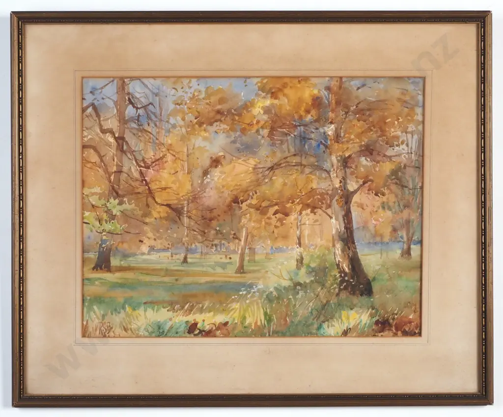 Rosa Spencer Bower - 'Autumnal Wooded Scene', Watercolour on Paper. Image 1++