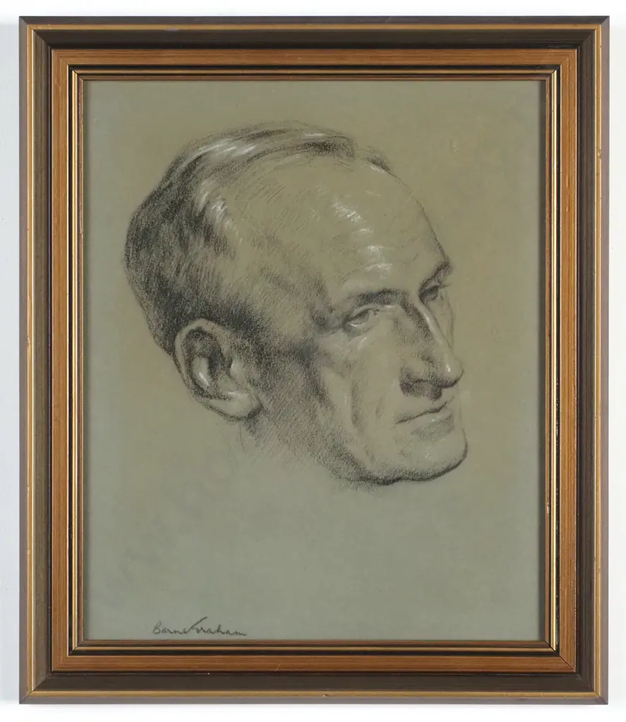 Allan Barns-Graham - Portrait Dr  Stuart Bain MacKay, Conté on Paper Image 1++