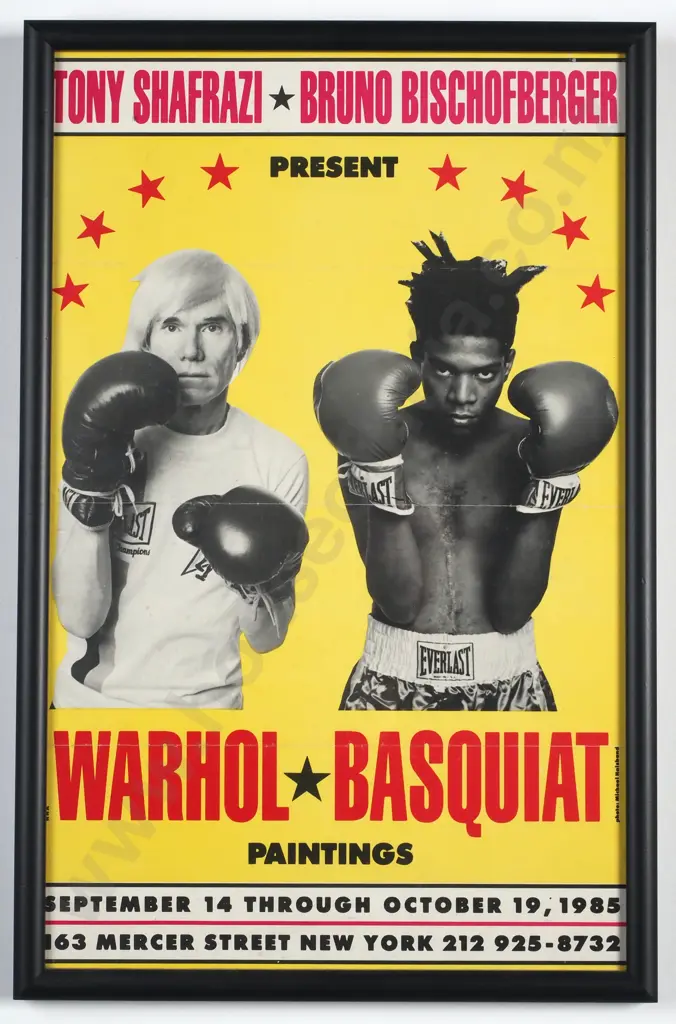 Exhibition Poster Featuring Andy Warhol & Jean-Michel Basquiat  By Micheal Halsband for their Collaborative Exhibiton Image 1++
