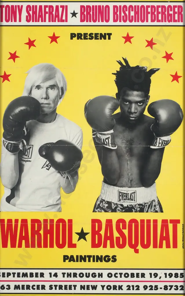 Exhibition Poster Featuring Andy Warhol & Jean-Michel Basquiat  By Micheal Halsband for their Collaborative Exhibiton Image 1++